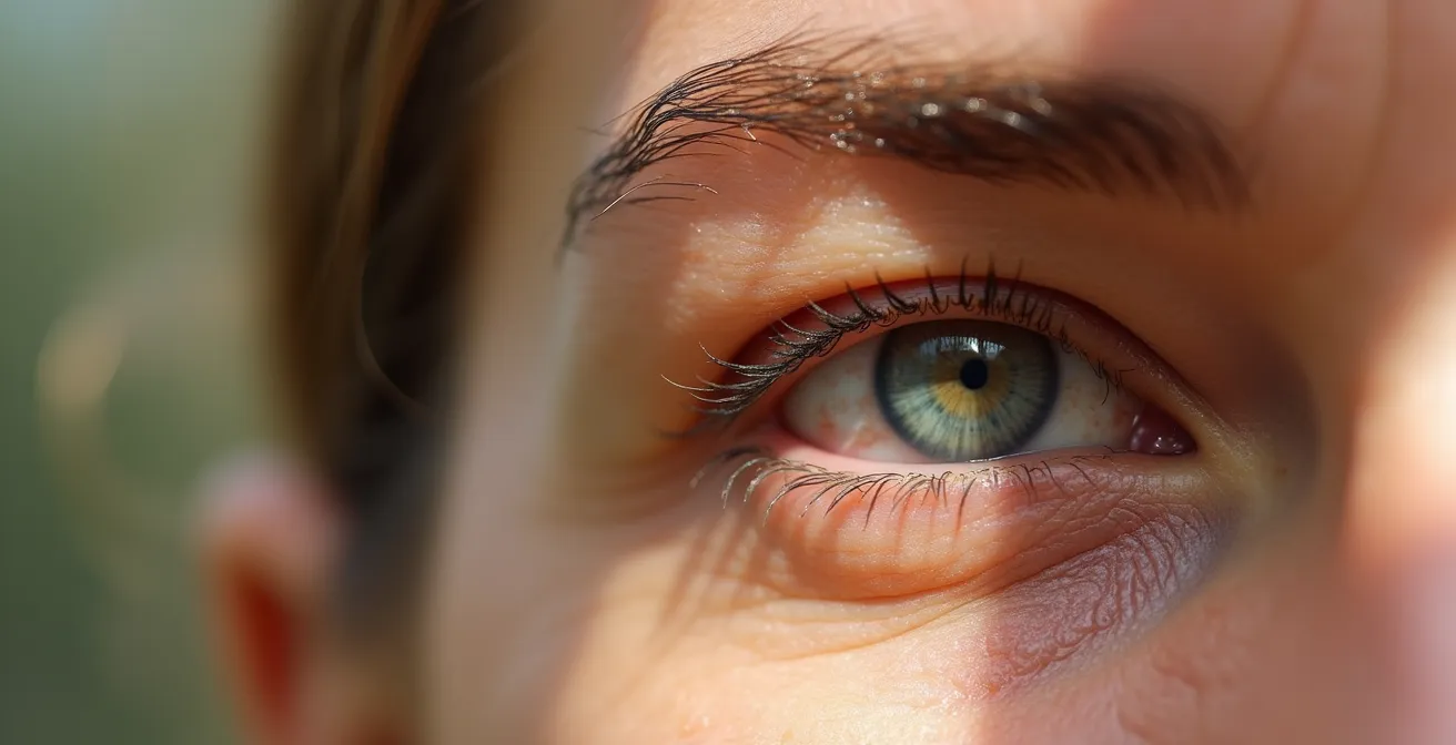 Anatomische Darstellung zeigt Unterschiede zwischen Schlupflidern und Tränensäcken