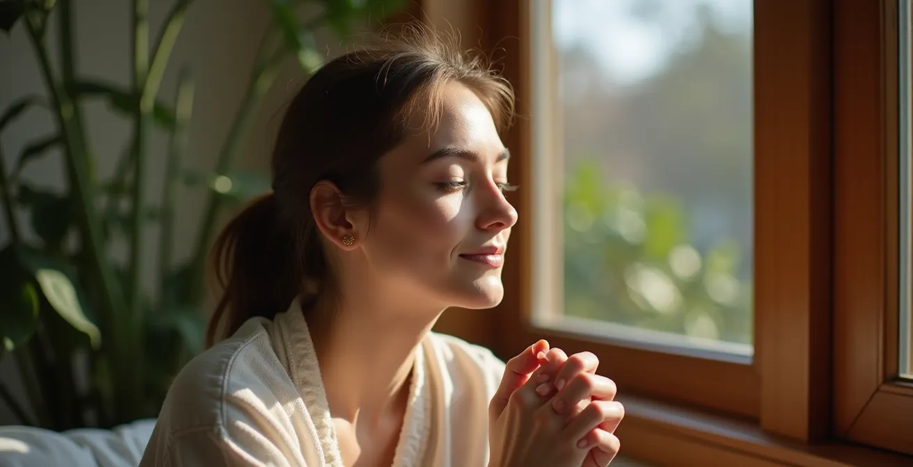 Ruhig gestalteter Wohnraum mit natürlichen Elementen für emotionale Balance