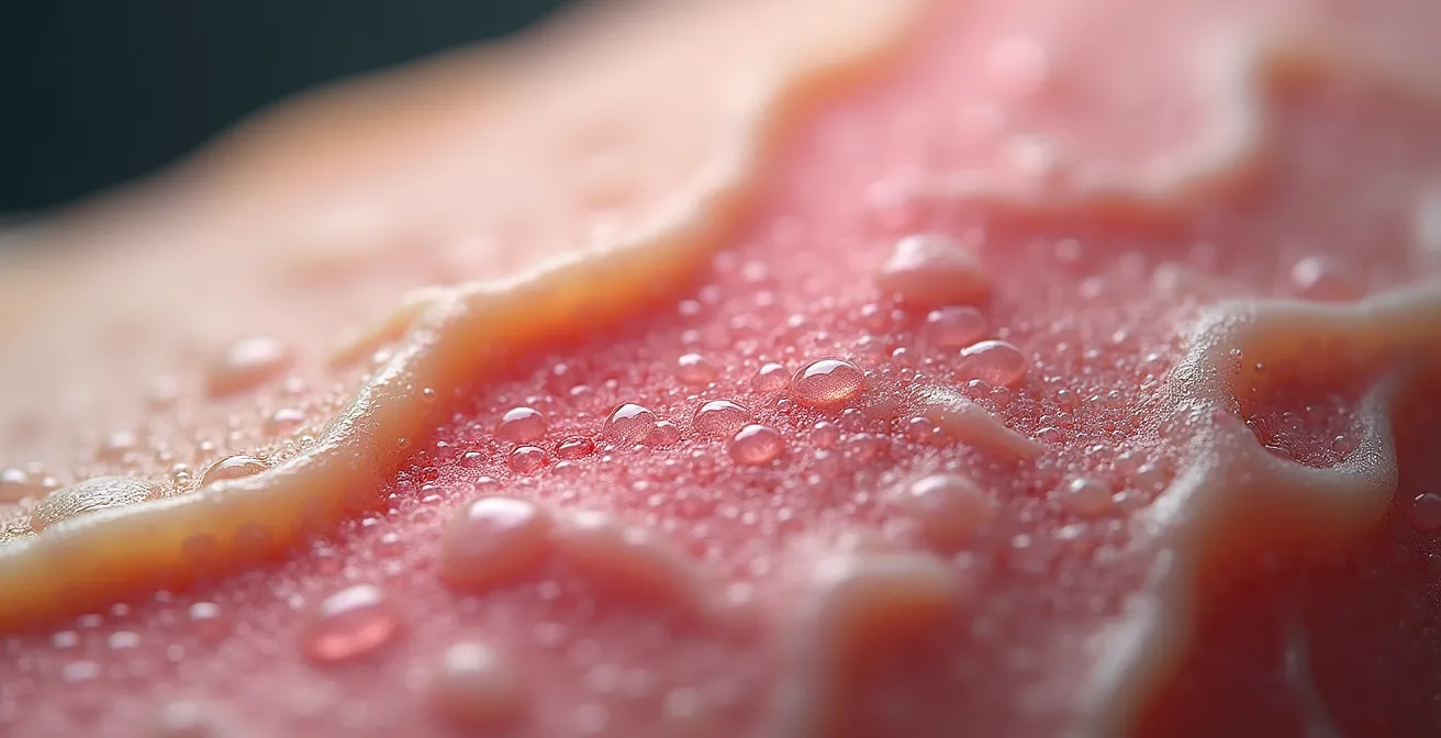 Makroaufnahme der Hautheilung und Narbenbildung in verschiedenen Phasen