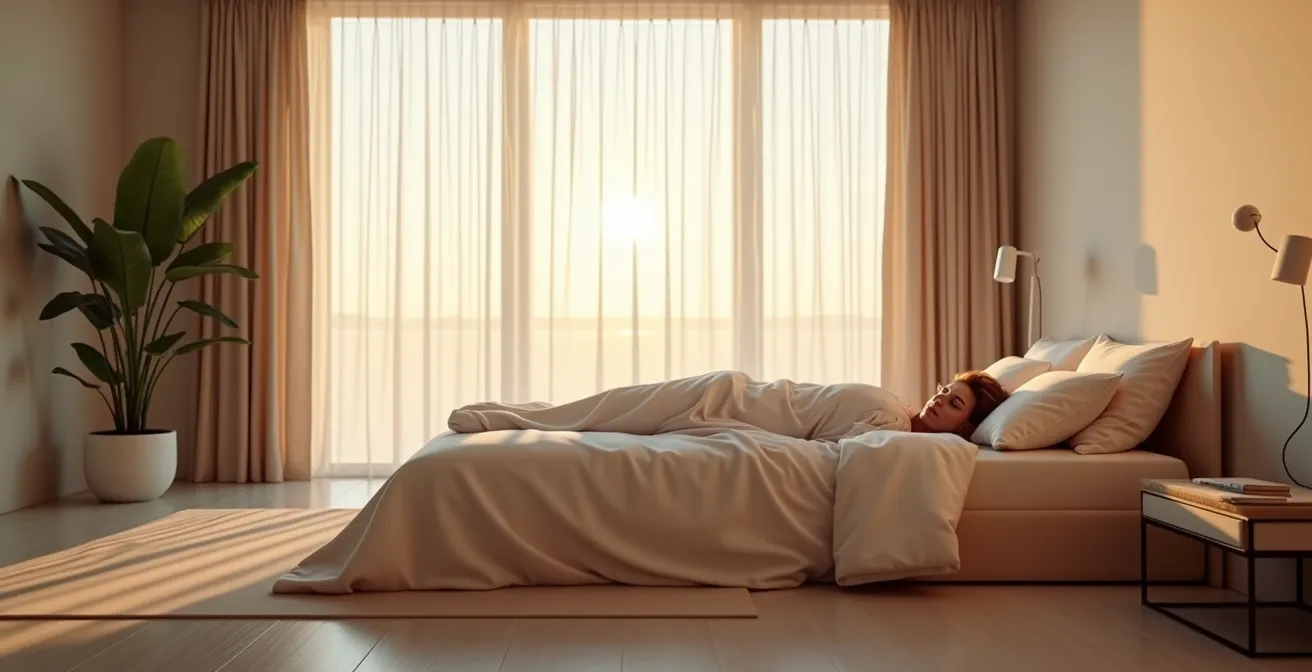 Ruhender Sportler in optimaler Schlafumgebung zur Regeneration