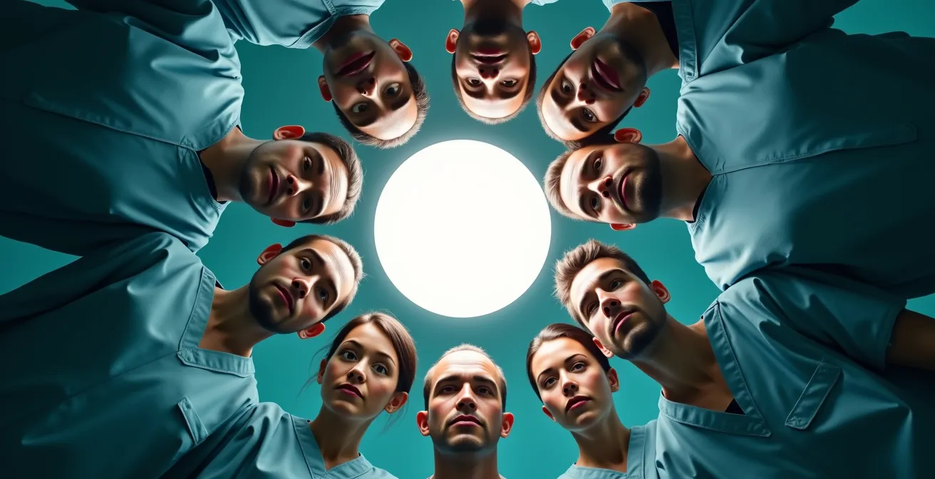 Interdisziplinäres medizinisches Team in Besprechung